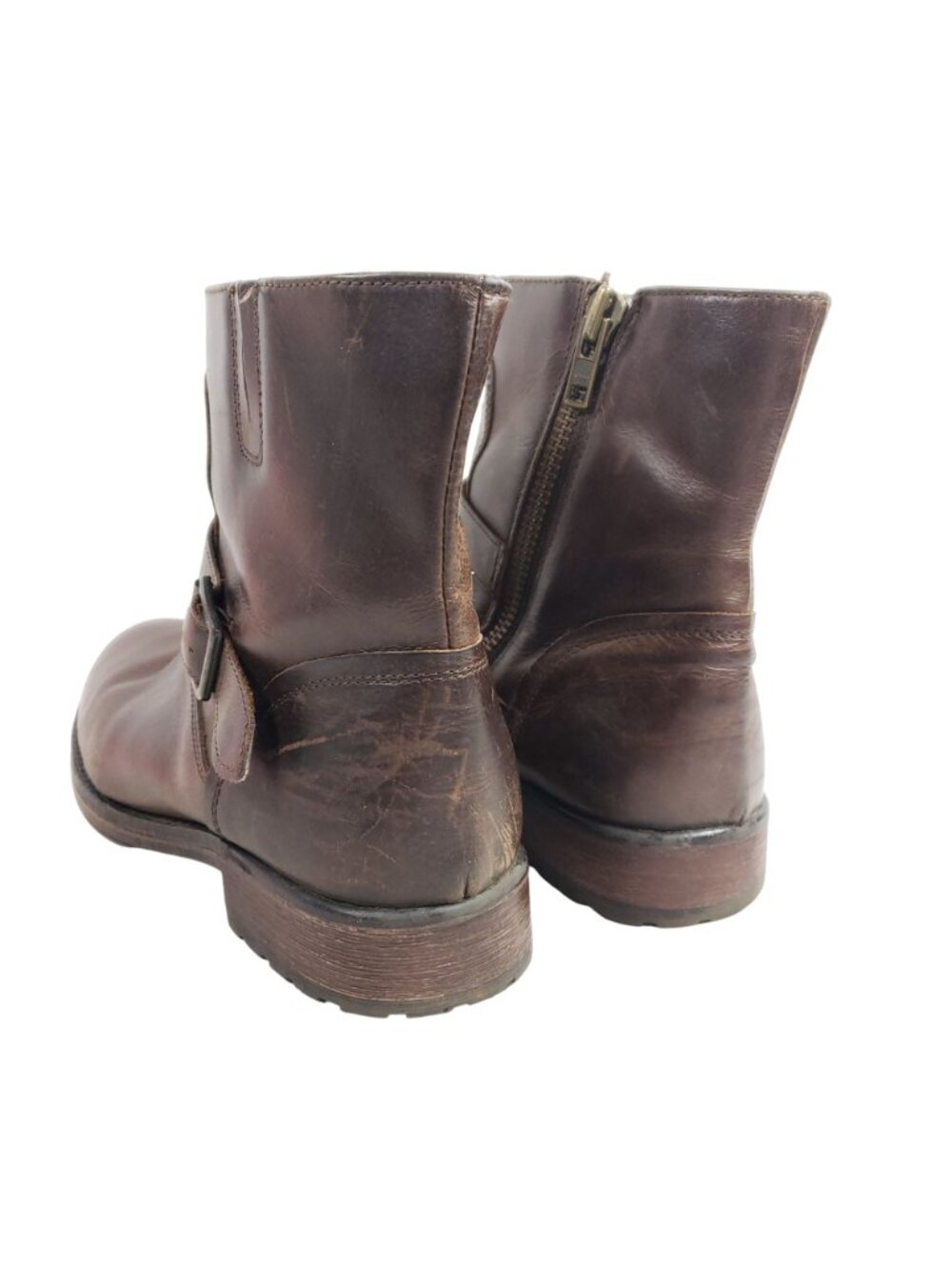 Franco Fortini Mens Size 9 Brown Leather Ankle Boots With Side Zipper - Picture 4 of 9